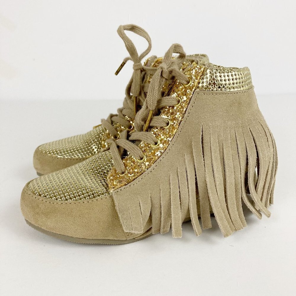 Joyfolie Toddler Felicity Fringe Sneaker Booties Sz 8